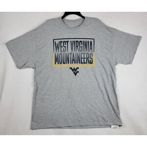 West Virginia Mountaineers T Shirt‎ Mens 2XL Gray WVU College Football NWOT